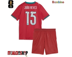 Portogallo Joao Neves #15 Prima Maglia Bambino Mondiali 2026 Manica Corta (+ Pantaloni corti)